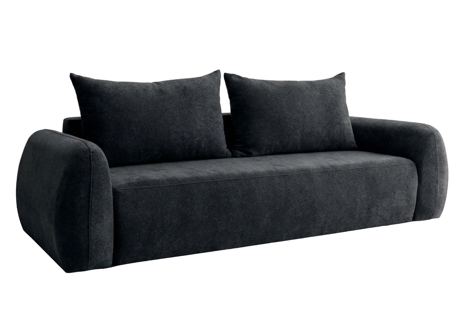 SOFA Mit Schlaffunktion Und Bettkasten, Stoff Doha, Graphit, HELA - Graphitfarben, Holz (250/89/100cm) - Kaiser Möbel