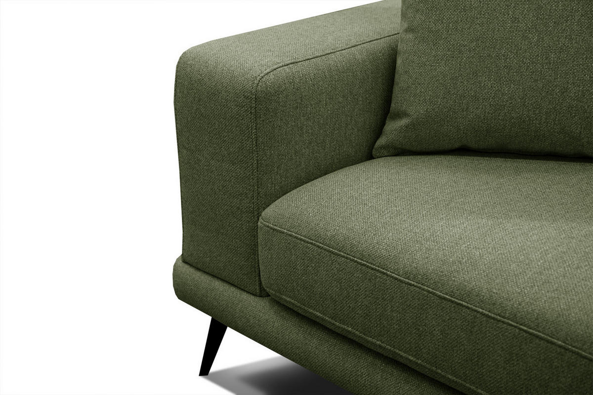 SOFA MEDIOLANE 2,5-Sitzer, olivgrün - Olivgrün, Holzwerkstoff/Textil (203/87/96cm) - Courtois Laville