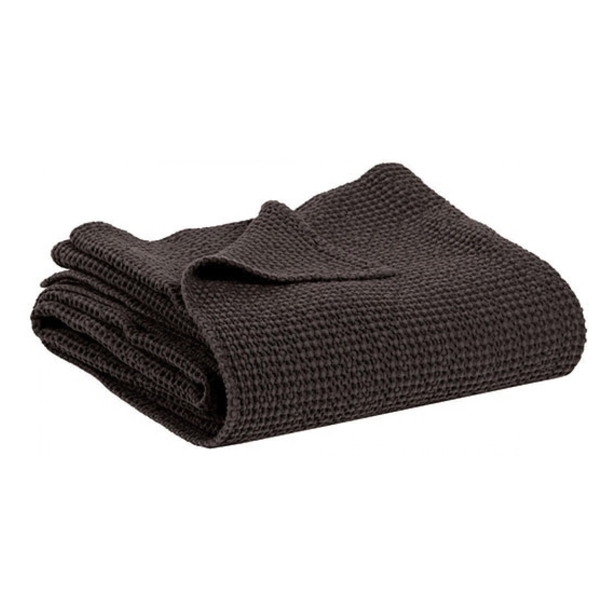 BETTÜBERWURF Maia carbonfarben 240 x 260 cm - Schwarz, Textil (260/240cm) - Vivaraise