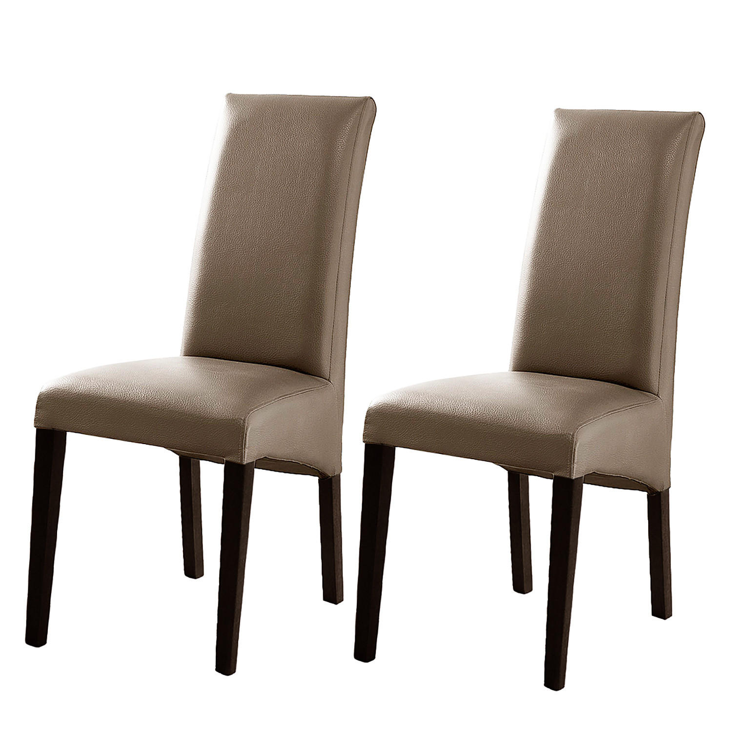 HOME24 Polsterstuhl Foxa (2er-Set) - Cappuccino, Holz/Kunststoff (47/102/57cm) - home24