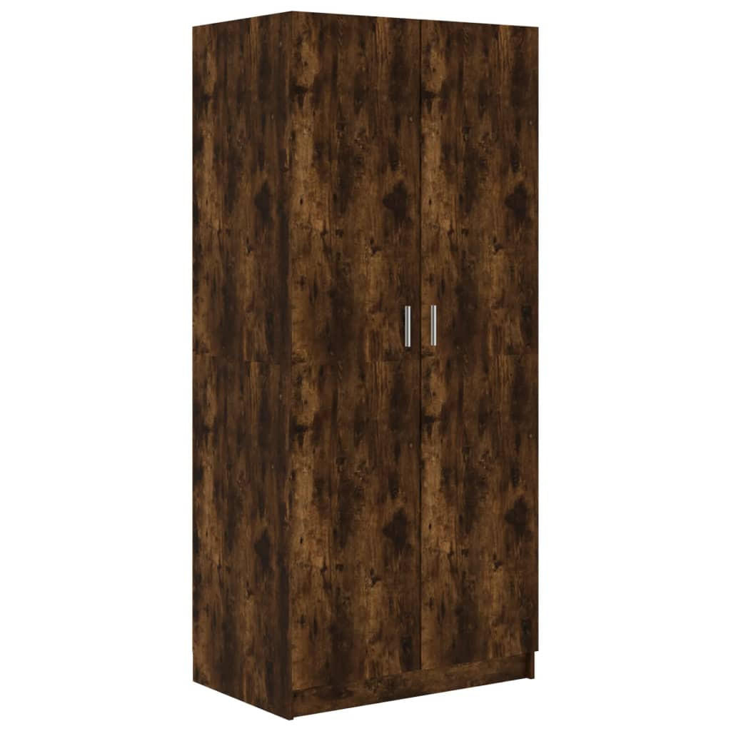 KLEIDERSCHRANK Räuchereiche 80x52x180 cm Holzwerkstoff - Braun, Holzwerkstoff (80/180/52cm) - furnicato