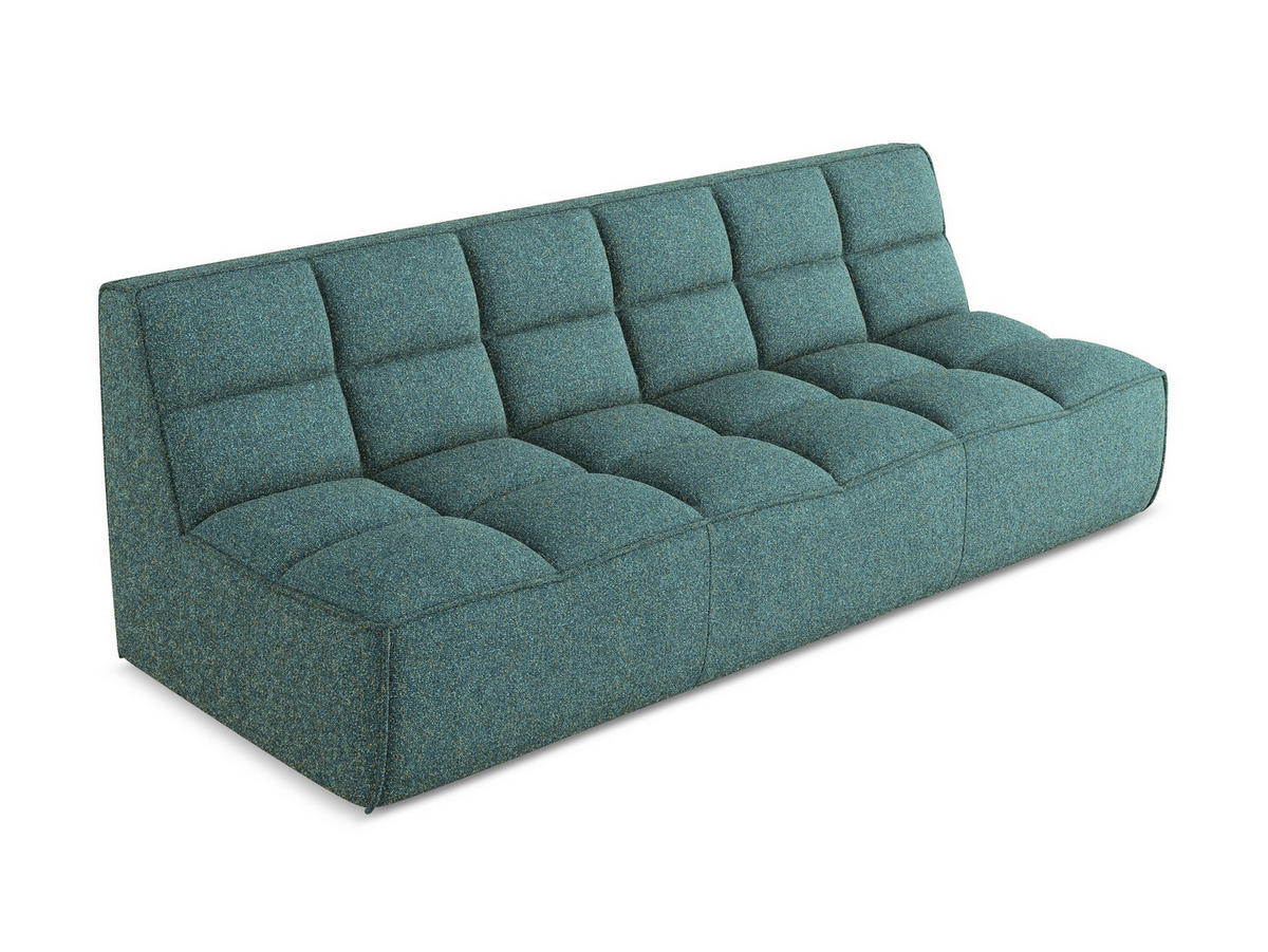 3-SITZER SOFA Strukturstoff Stoff Blau - Blau/Petrol, Kunststoff/Textil (210/75/93cm) - Makamii