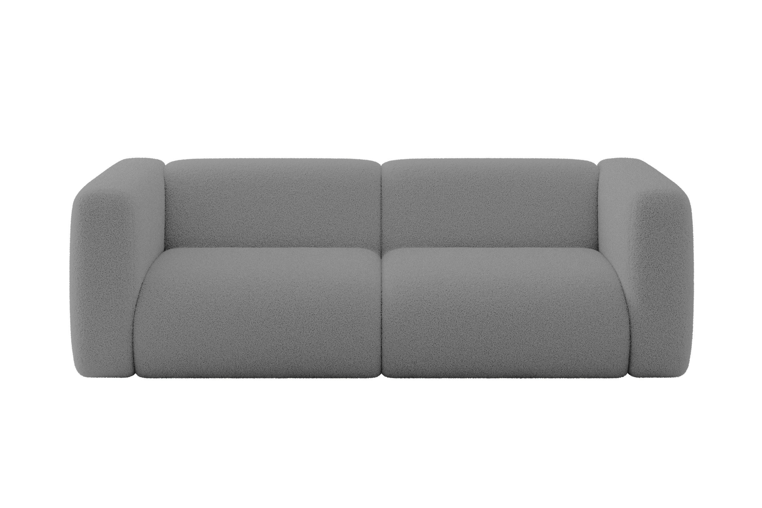 ALTDECOR MODULÁRNÍ pohovka MIRA-S1, 2místná, 228 × 89 × 70 cm, šedá, bouclé