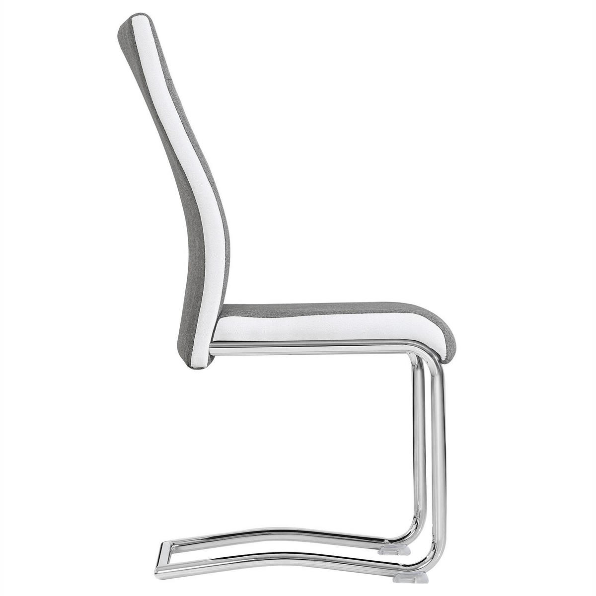 ESSZIMMERSTUHL ALBA 4ER-SET - Weiß/Grau, Textil (44/98/54cm) - CARO-Möbel
