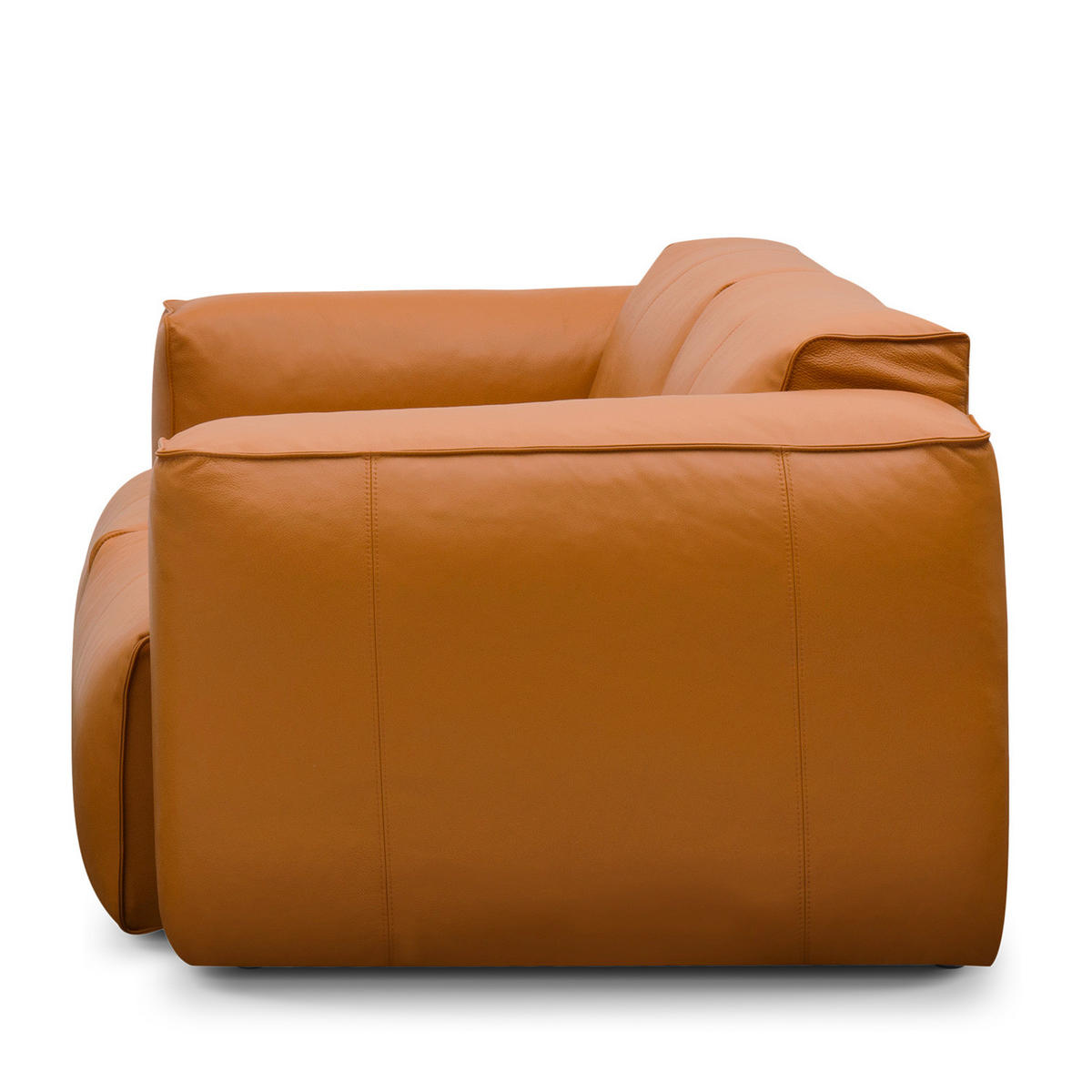 3-SITZER SOFA - Cognac/Schwarz, Leder/Kunststoff (251/71/102cm) - home24
