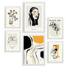 POSTER Set Mit 6 In Schwarzer Tinte Anspruchsvoll Künstlerische Und Abstrakte Drucke Für Innenarchitektur A3 & A4 Weißer Rahmen - Weiß, Papier (29/3cm) - Nacnic