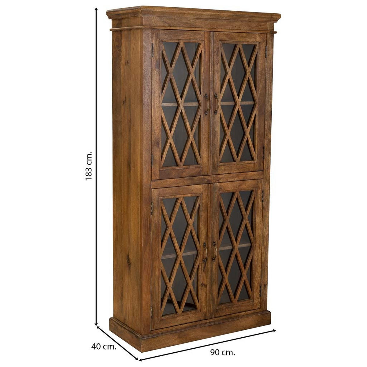 VITRINE auz Holz 90x40x183 cm - Braun, Holz (90/183/40cm) - Wanderlust