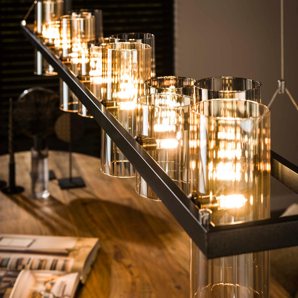 HÄNGELEUCHTE Cyli Schwarz 20/190/ 150 cm - Schwarz, Glas (20/190/150cm) - Hoyz Collection