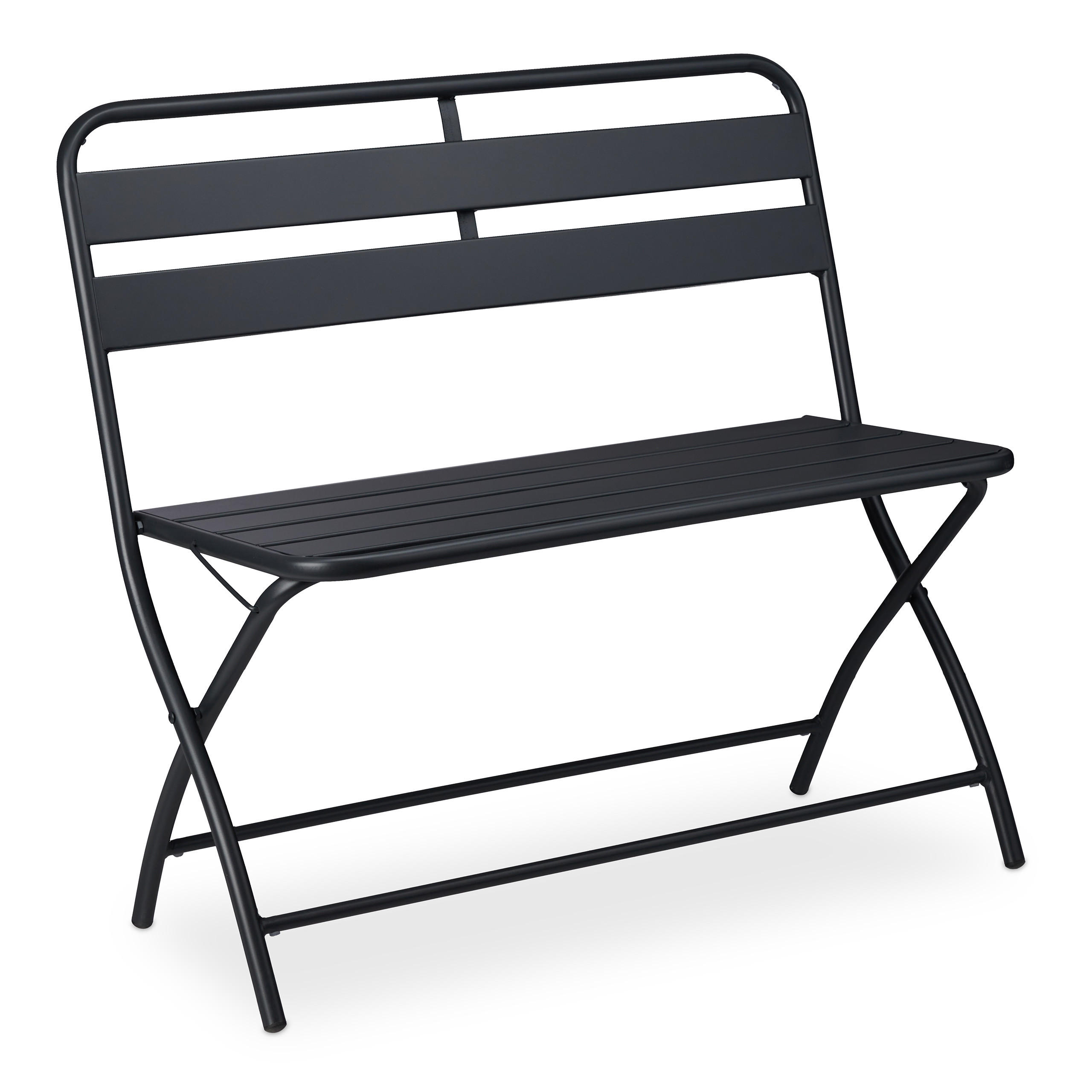 Relaxdays LAVICE šedá zahradní skládací 2místná 90 cm