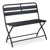 GARTENBANK - Anthrazit, Metall (90/83.5/49cm) - Relaxdays