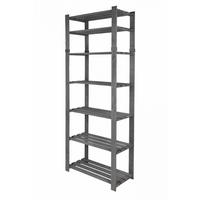 HOLZREGAL PINEPEAK 220x80x38cm 7 Fachboden 1,2cm dickes Kiefernholz Grau - Grau, Holz (80/220/38cm) - PROREGAL