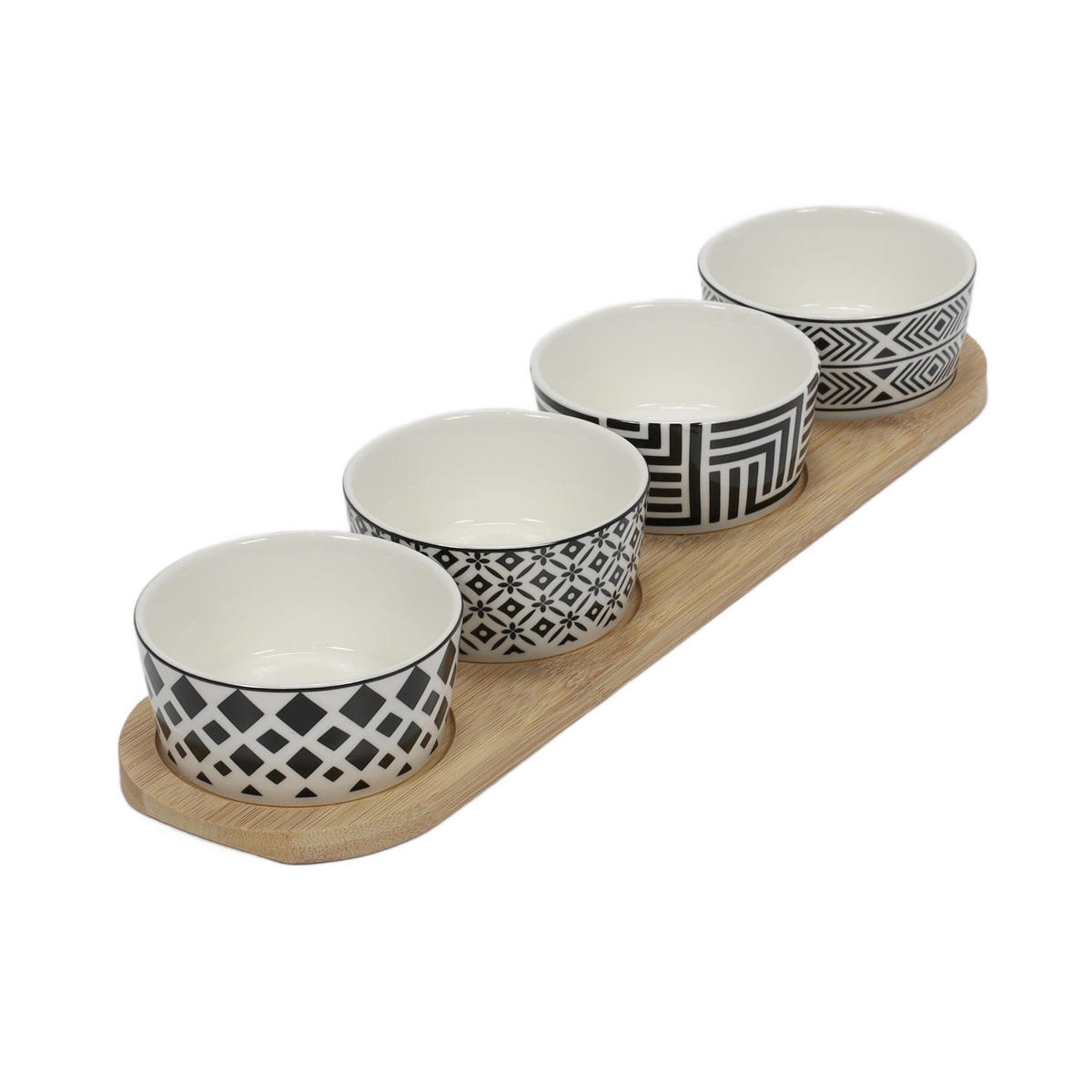 SNACK-SERVIERSET 4 Schüsseln Mehrfarben 38,5/10,5/5,5 cm - Multicolor, Keramik (10.5/5.5/38.5cm) - Excellent Houseware