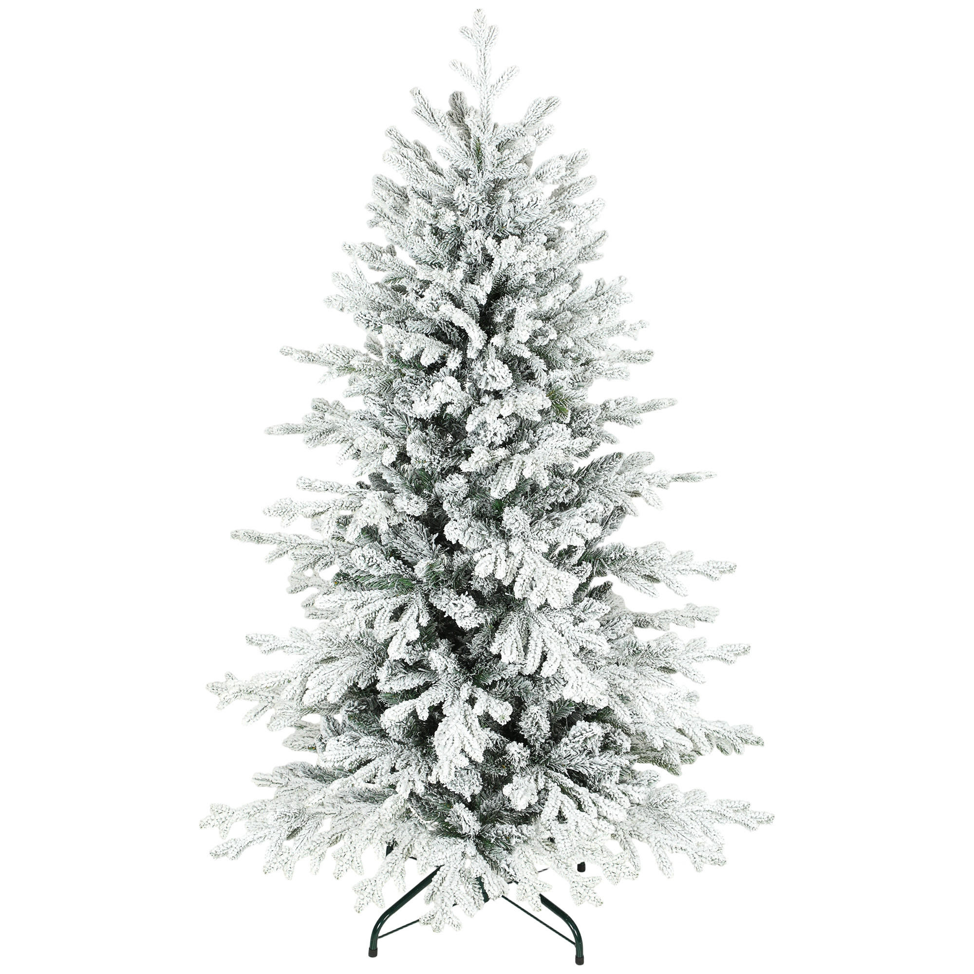 KÜNSTLICHER Weihnachtsbaum, 150cm Christbaum mit Schnee, 1162 Zweigen Grün - Grün, Kunststoff (150cm) - HOMCOM