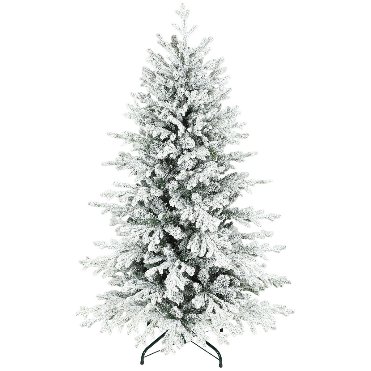 KÜNSTLICHER Weihnachtsbaum, 150cm Christbaum mit Schnee, 1162 Zweigen Grün - Grün, Kunststoff (150cm) - HOMCOM