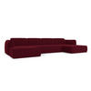 WOHNLANDSCHAFT Samt Stoff Rot - Bordeaux/Rot, Kunststoff/Textil (370/74/170cm) - Makamii