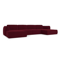 WOHNLANDSCHAFT Samt Stoff Rot - Bordeaux/Rot, Kunststoff/Textil (370/74/170cm) - Makamii