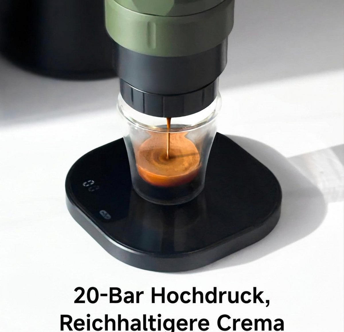 ESPRESSOMASCHINE Tragbare Auto Kaffeemaschine mit Heizfunktion 20 Bar - Grün, Metall (7.5/22/7.5cm) - BEXEVUE