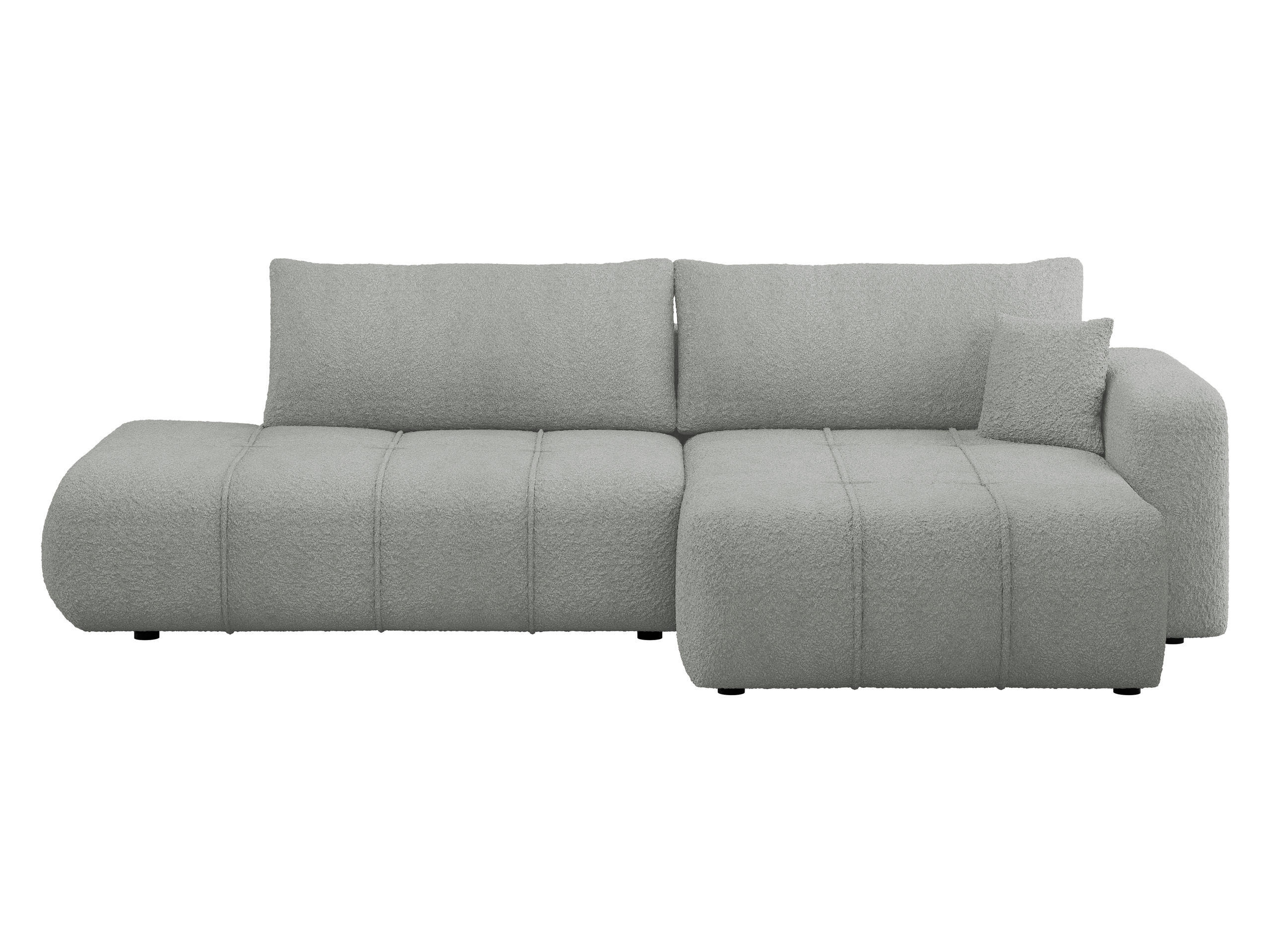 ECKSOFA Furyn O Boucle, Seite: Rechts - Schwarz/Grau, Holzwerkstoff/Kunststoff (262/145cm) - MIRJAN24