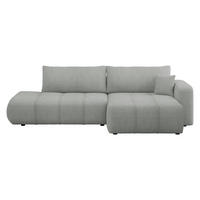 ECKSOFA Furyn O Boucle, Seite: Rechts - Schwarz/Grau, Holzwerkstoff/Kunststoff (262/145cm) - MIRJAN24
