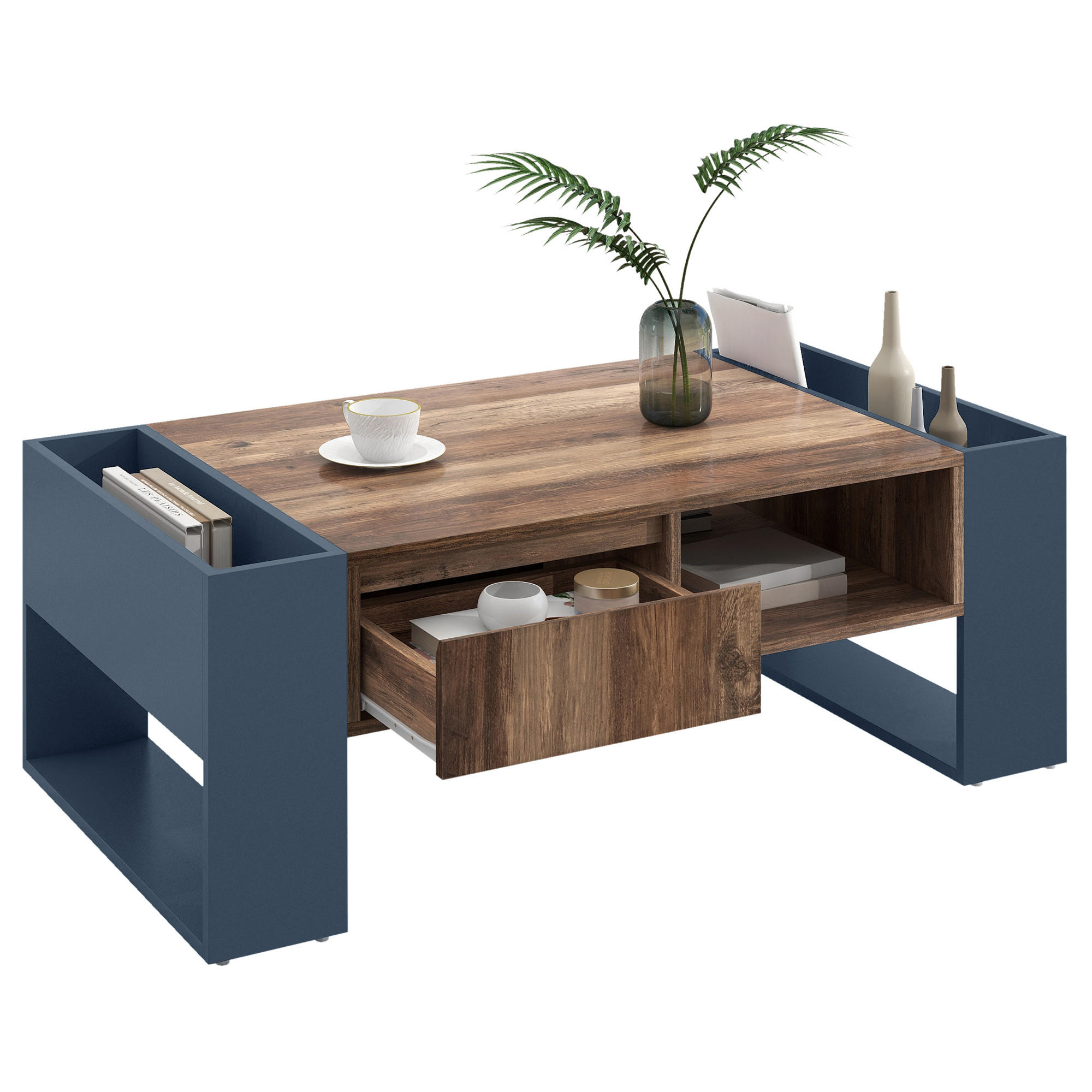 COUCHTISCH aus Holzmaserung 111 x 40 x 60 cm - Braun, Holzwerkstoff (111/60/40cm) - Kaket