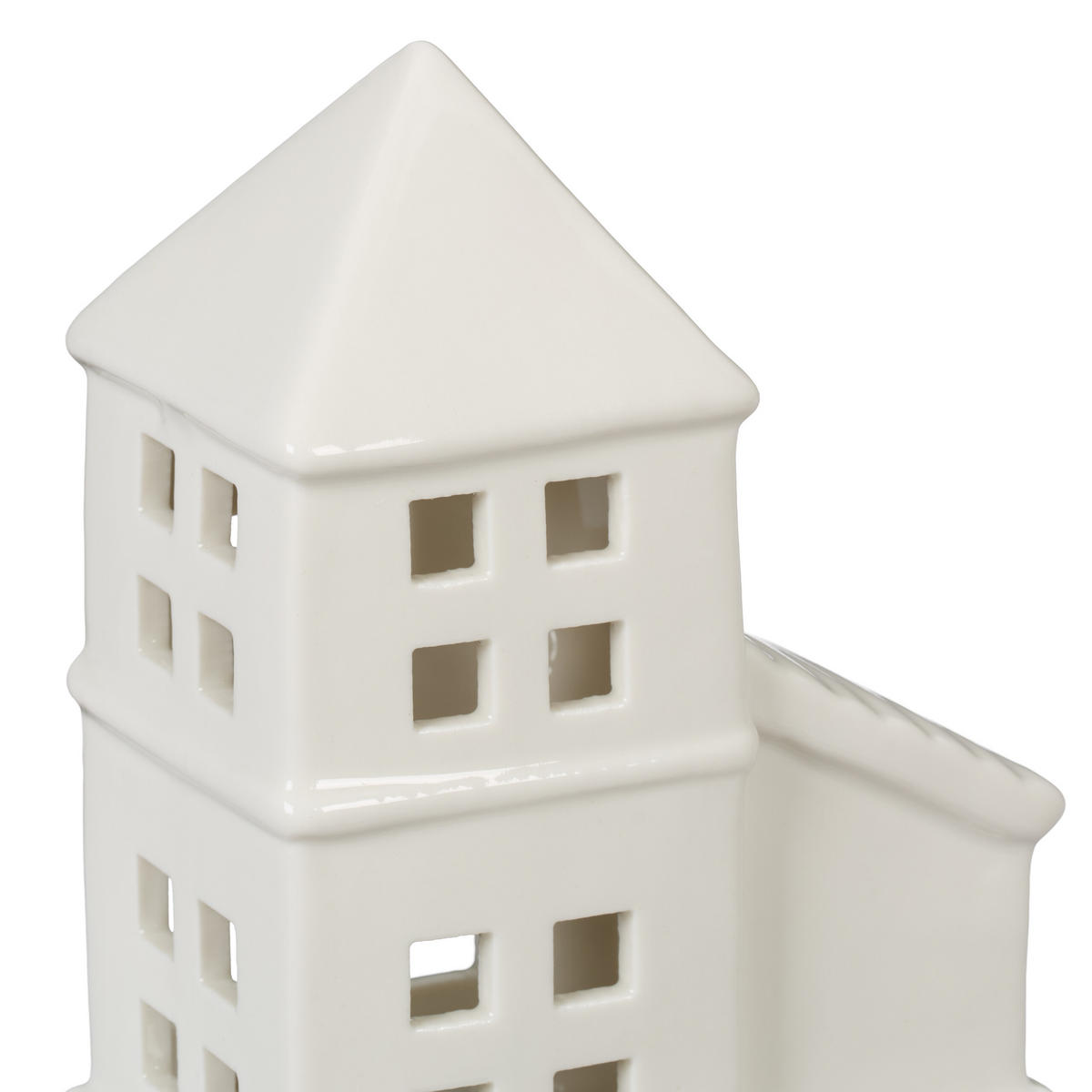 TEELICHTHAUS - Weiß, Keramik (11.5cm) - Relaxdays