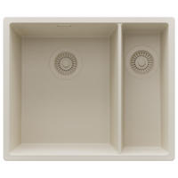 UNTERBAUSPÜLE GRANIT London Duo, 2-er set Beige 56/47 cm 1,5 Becken + Ablauf-Set ab 60er Unterschrank - Beige, Kunststoff (56/20/47cm) - Primagran