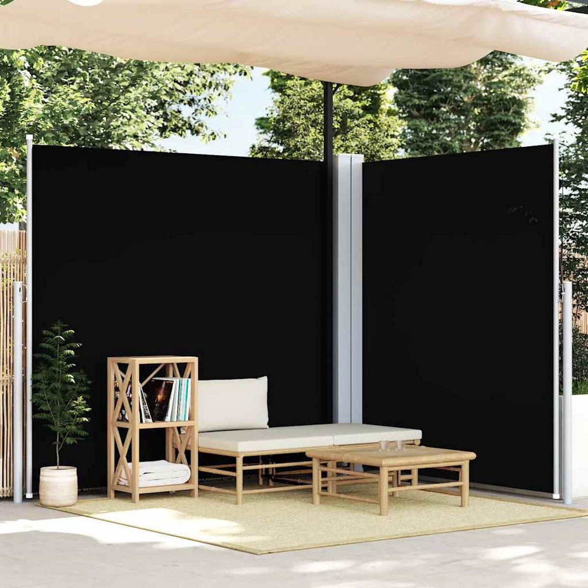 SEITENMARKISE Ausziehbar Schwarz 200x600 cm - Schwarz, Textil (600/200/600cm) - furnicato
