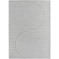 TEPPICH Outdoor Flachgewebe Boho Muster Polypropylen Balkon Grau Rechteckig 160x230 - Grau, Textil (160/230cm) - KADIMA DESIGN
