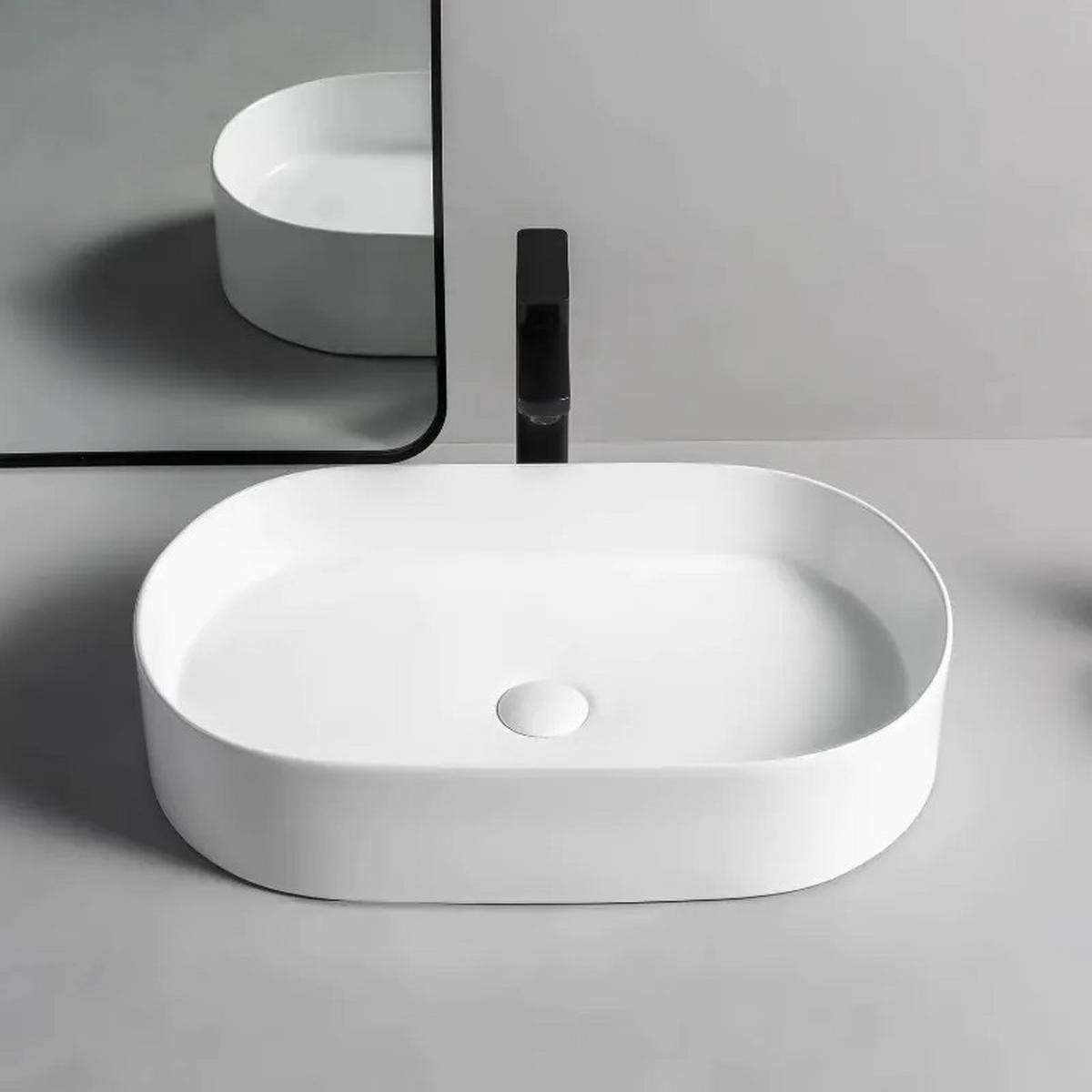 AUFSATZWASCHBECKEN Rea Nadia 60 - Weiß, Keramik (38.5/12/61cm) - REA