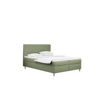 BOXBETT Mit Bettkasten Und Matratze + Topper RUGIA Stoff Velvet Hellgrün 200x200 cm H3-Bonell - Schwarz/Hellgrün, Holz/Textil (200/200cm) - Kaiser Möbel