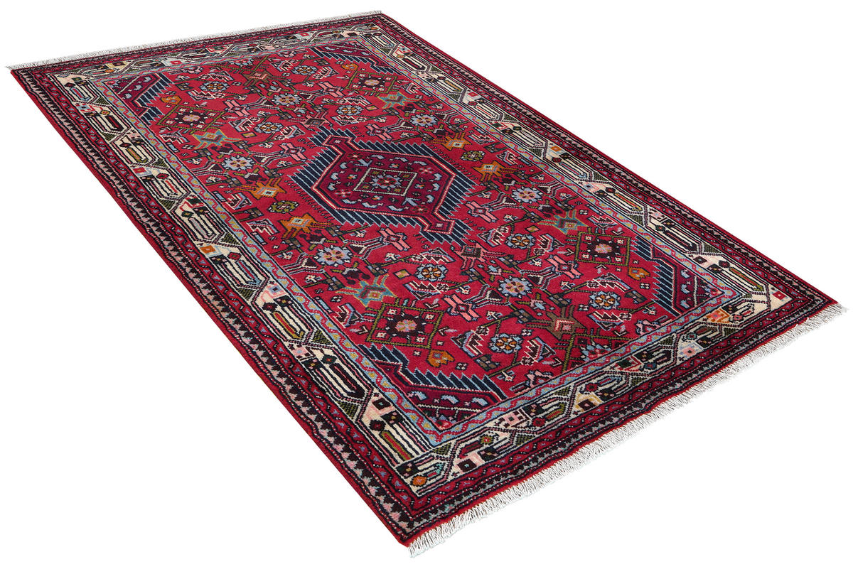 TEPPICH Assadabad Rot 148/102 cm Schurwolle - Rot, Textil (102/148cm) - Looma