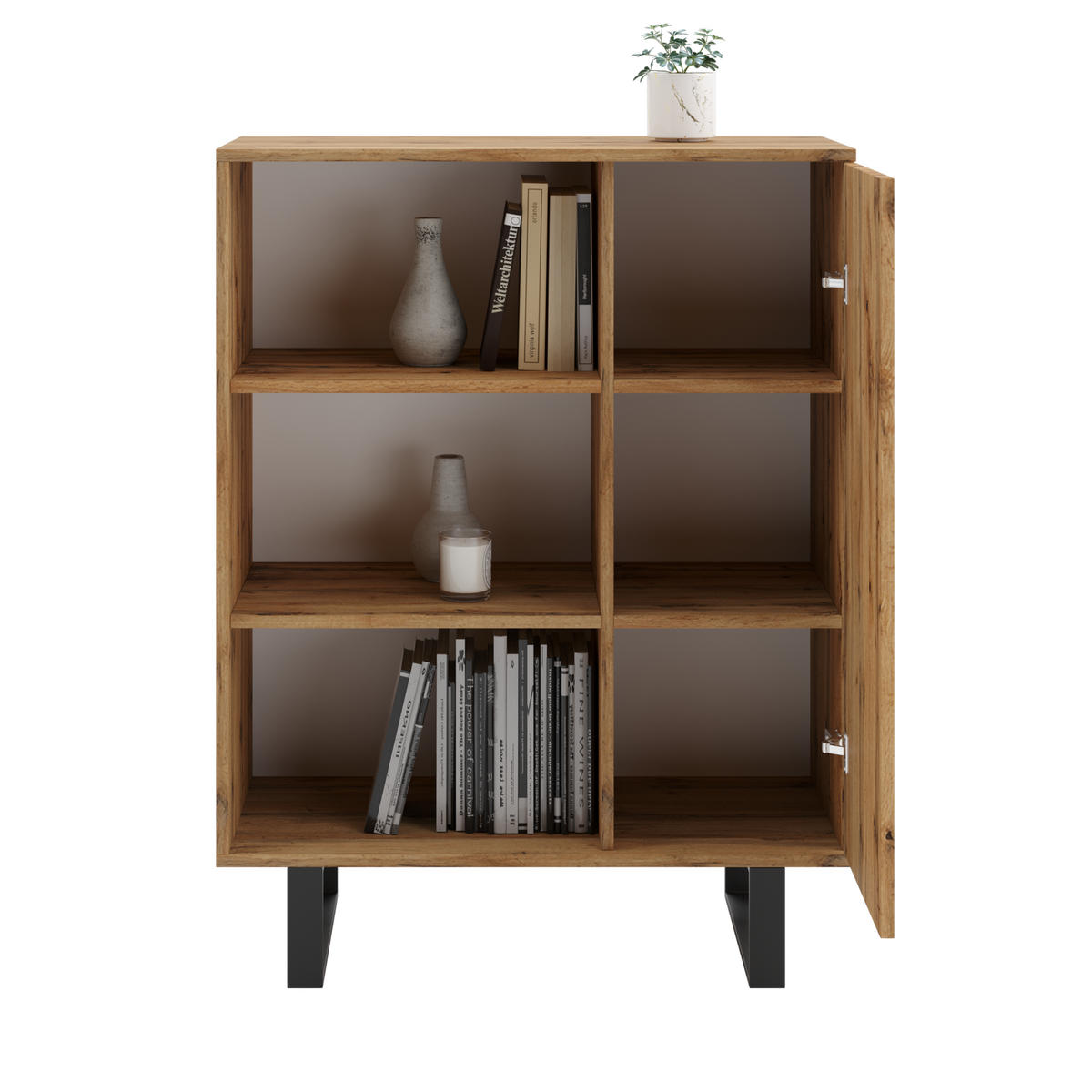BÜCHERREGAL Fondi - Eiche Bianco, Holzwerkstoff (40/116/90cm) - RAUMHIRSCH FURNITURE