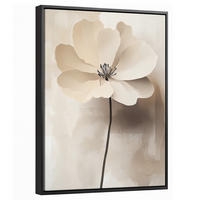 LEINWAND Bilder mit Rahmen - Blume - Beige - Farbe - Schatten - 30x40 - Creme, Textil (30/40cm) - MuchoWow