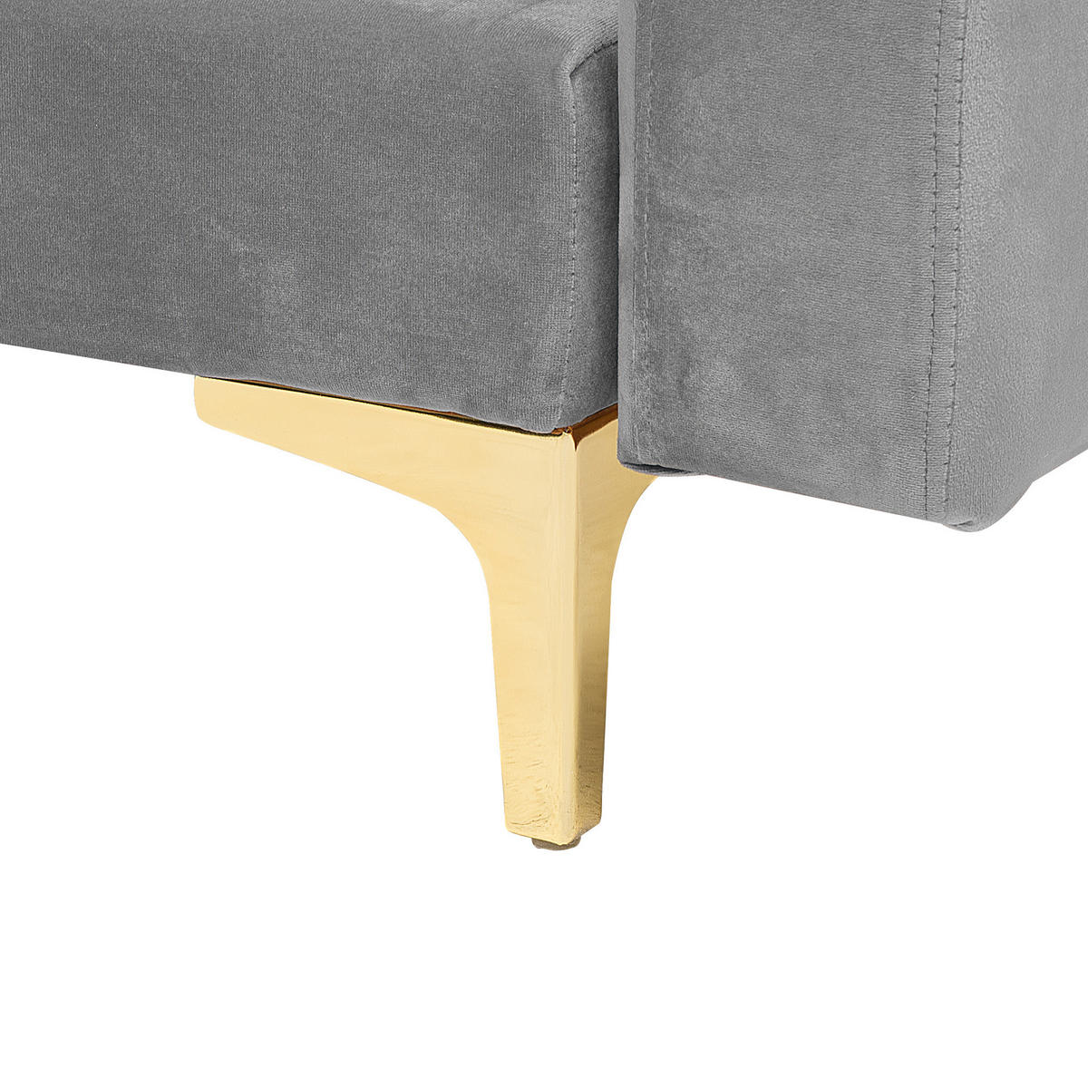 3-SITZER-SCHLAFSOFA Samtstoff Grau Aberdeen - Grau, Textil (186/83/88cm) - Beliani