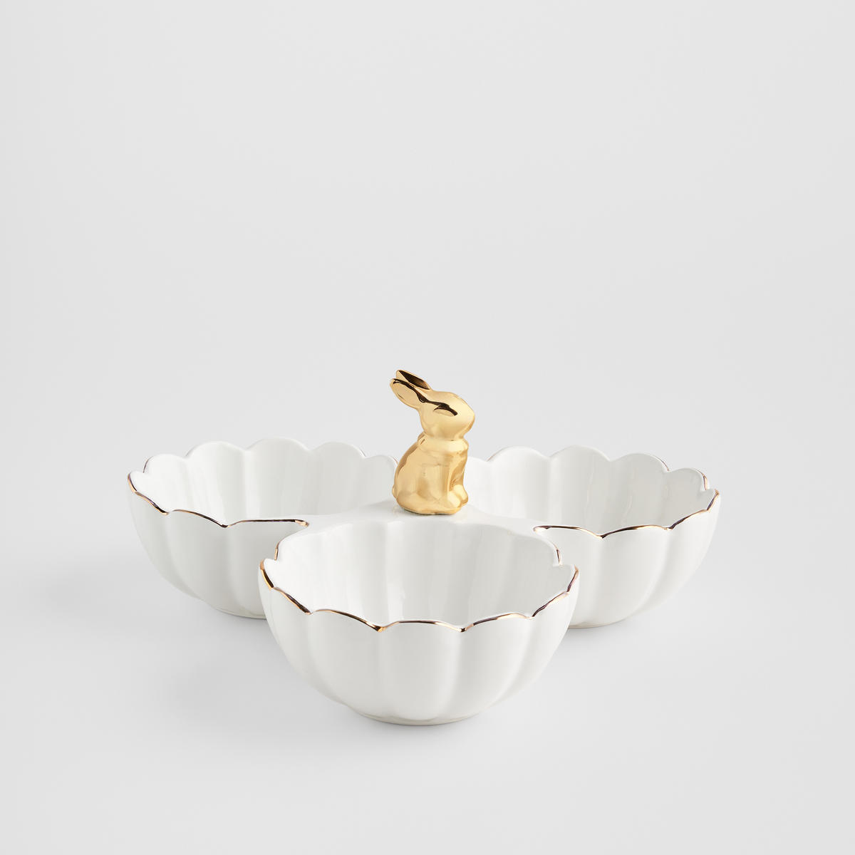 SERVIERTELLER Wonderland triple - Weiß, Stein (25/9.5/23cm) - home&you