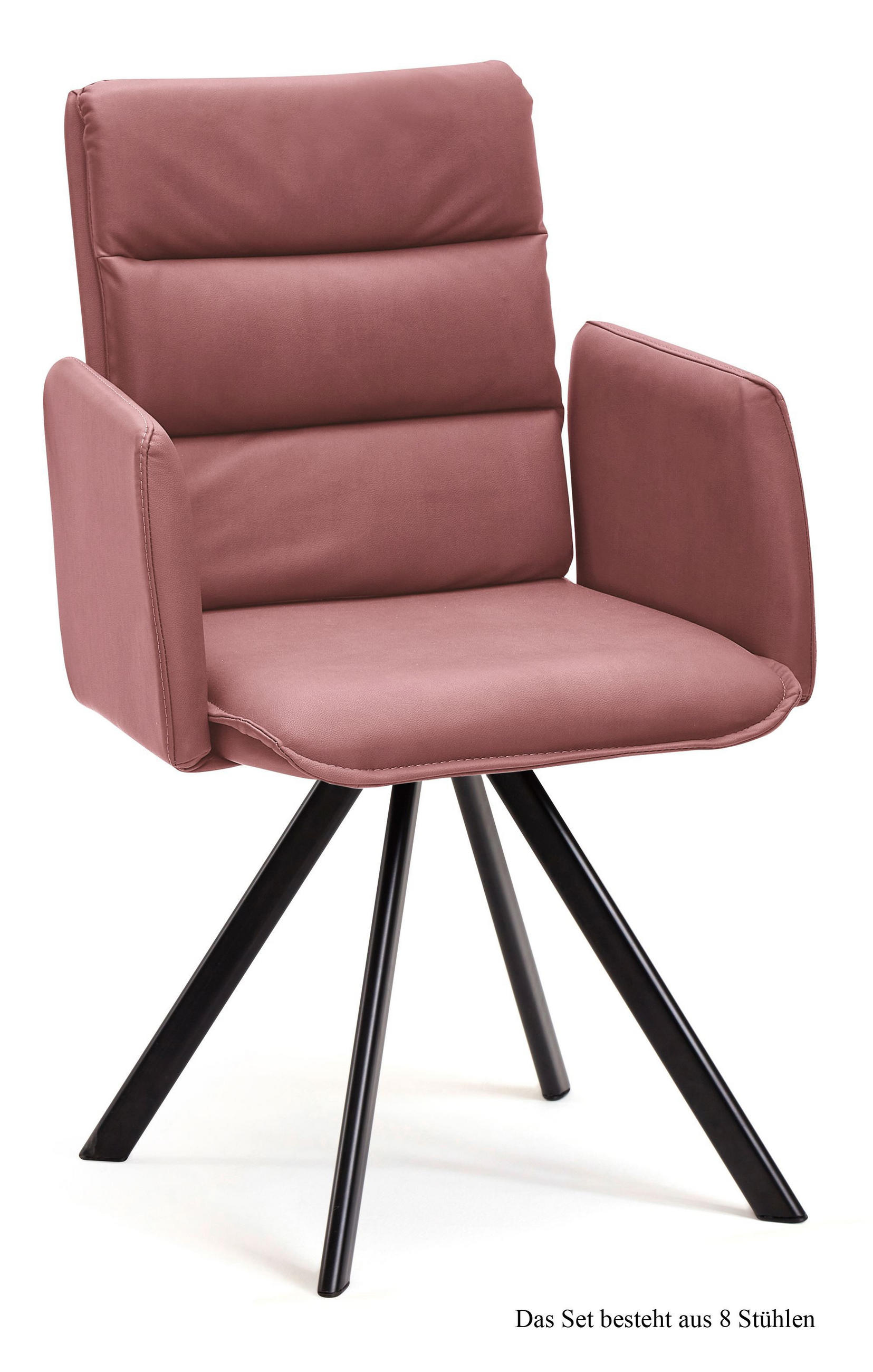 ARMLEHNSTUHL (8er-Set) Debby 52x92x60 Schwarz/Rosewood - Dunkelrosa/Schwarz, Kunststoff (60/92/52cm) - 58aufmkessel