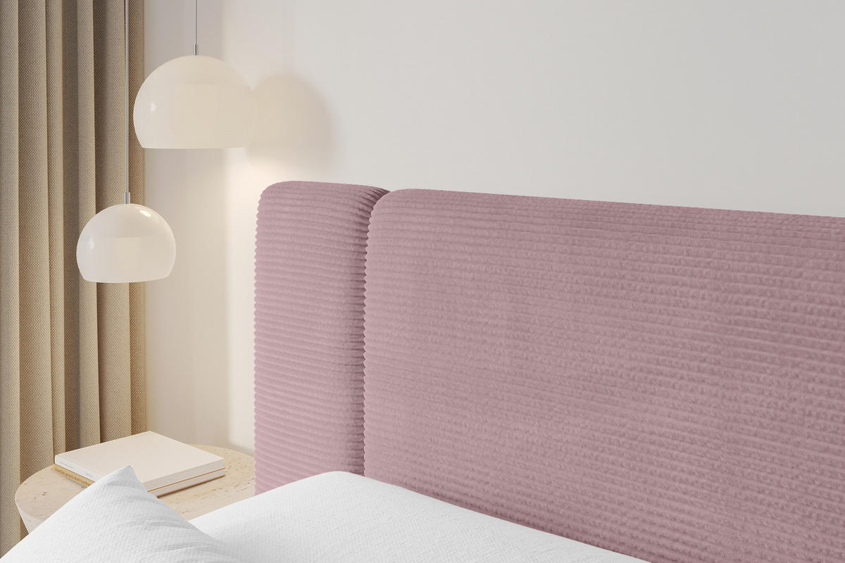 BOXBETT mit Matratze H3 - EVON - 140x200 cm Rosa - Rosa, Holzwerkstoff (140/200cm) - ALTDECOR