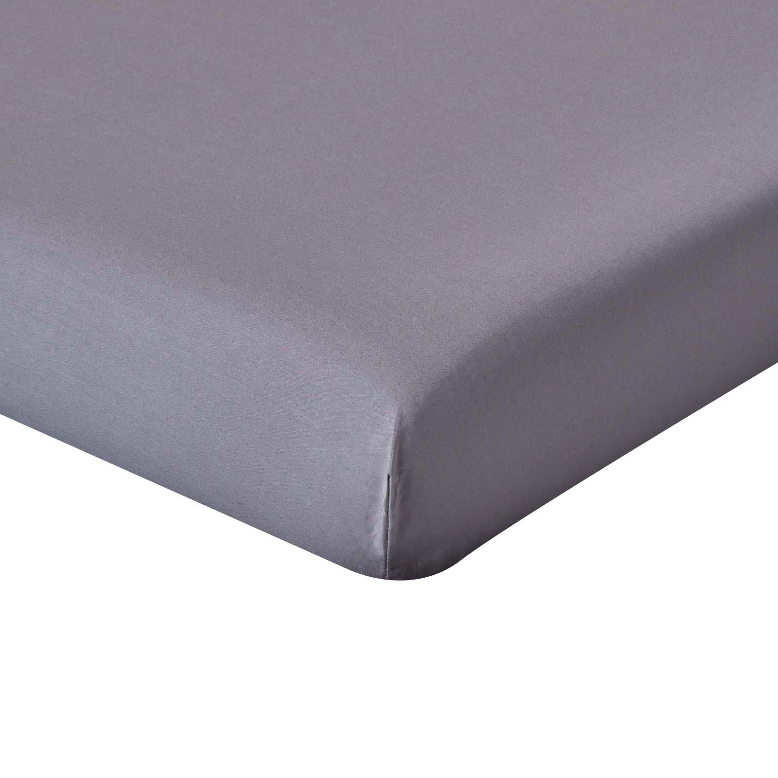 PERKAL-SPANNBETTLAKEN, Ägyptische Baumwolle, Fadendichte 200 - Dunkelgrau, Textil (140/190cm) - Homescapes