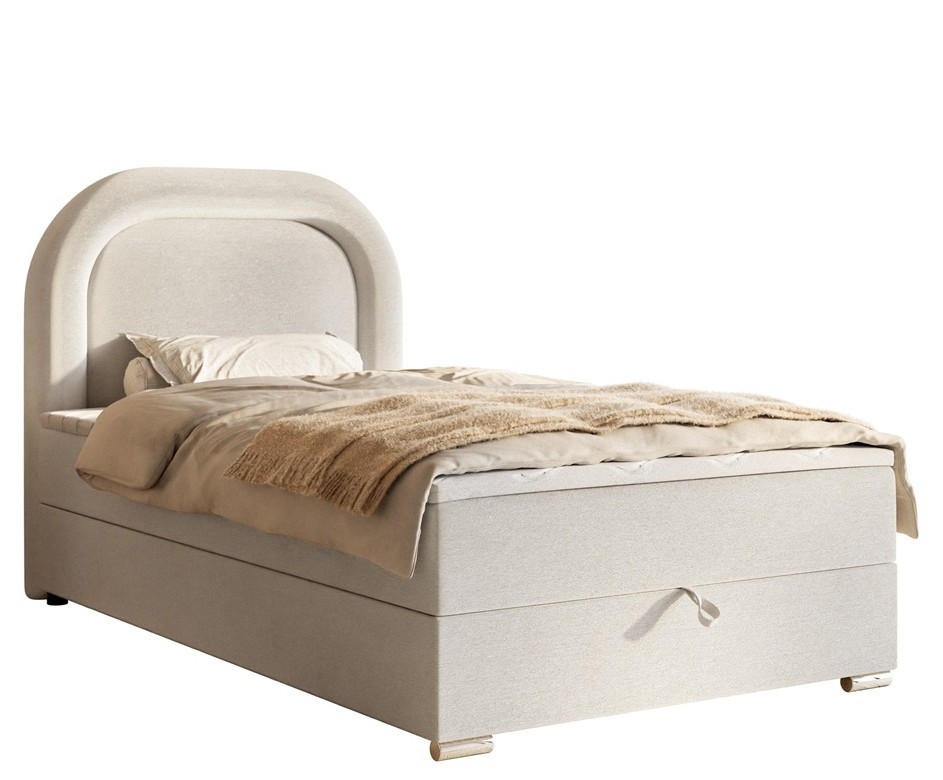 BETT Hellbeige BELLA Kontinental Scandinavian Style - Beige, Textil (120/200cm) - Sepro Meble