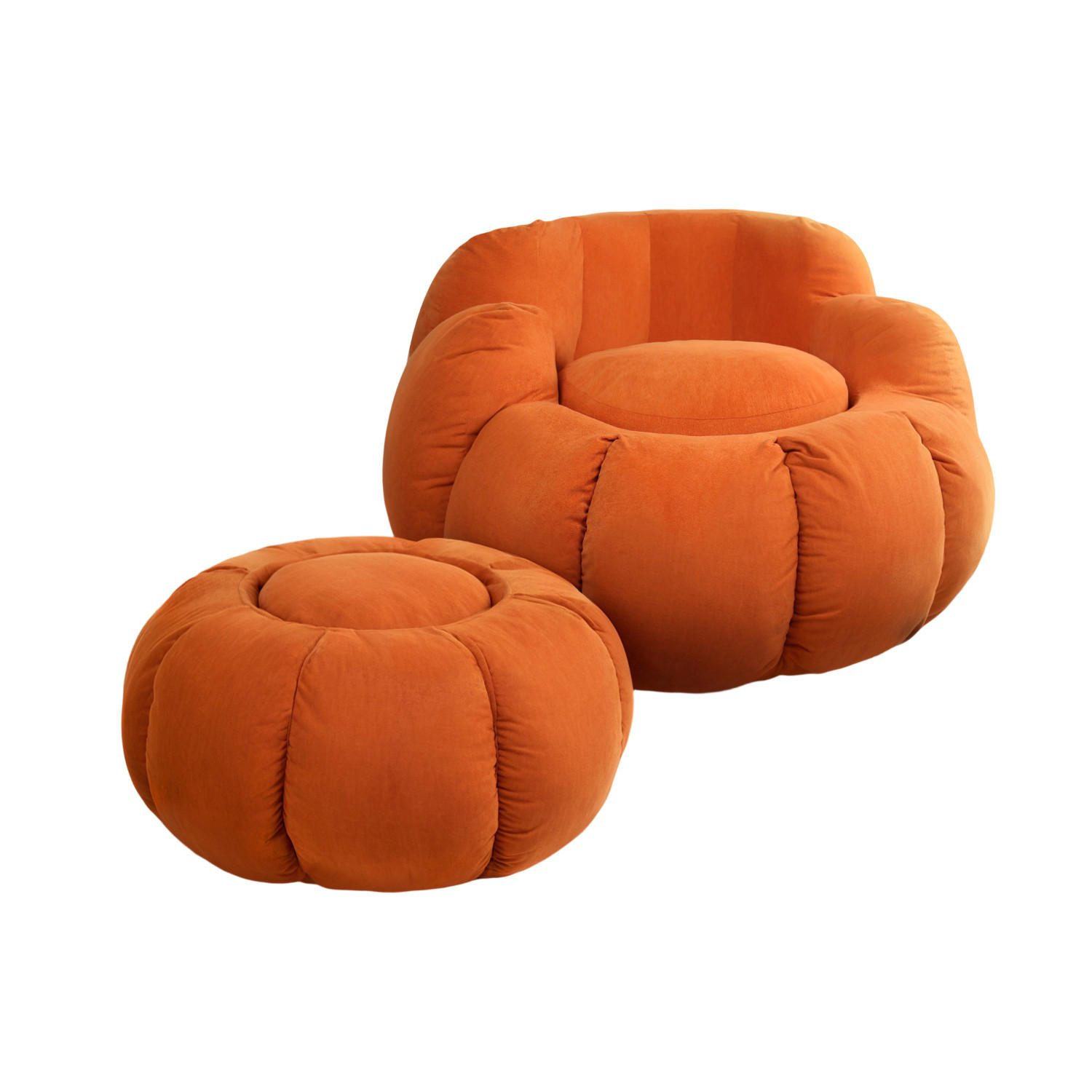 SITZSACK Kürbis Halloween-Stil orange - Orange, Textil (100/80/100cm) - Vercart