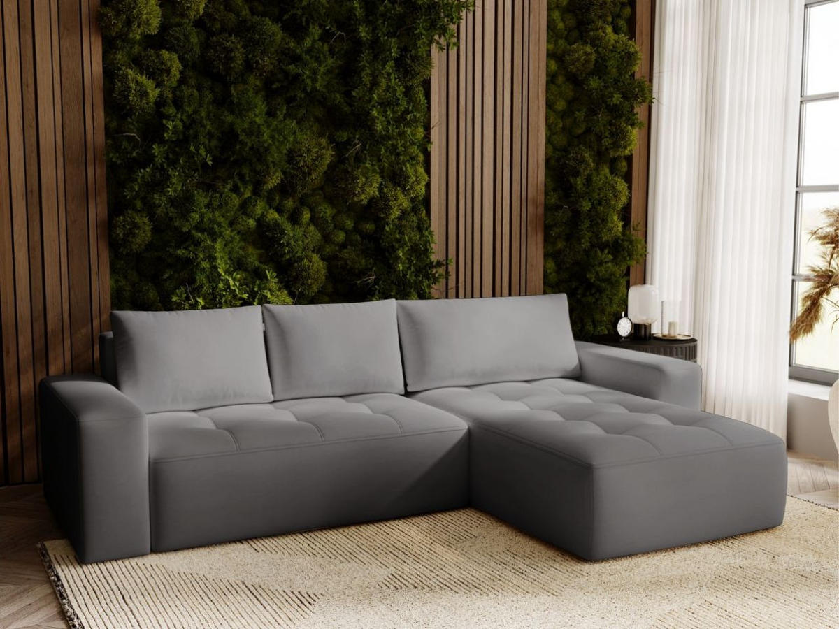 ECKSOFA Portland Dunkelgrau Rechts - Dunkelgrau, Holz/Kunststoff (250/165cm) - Graingold