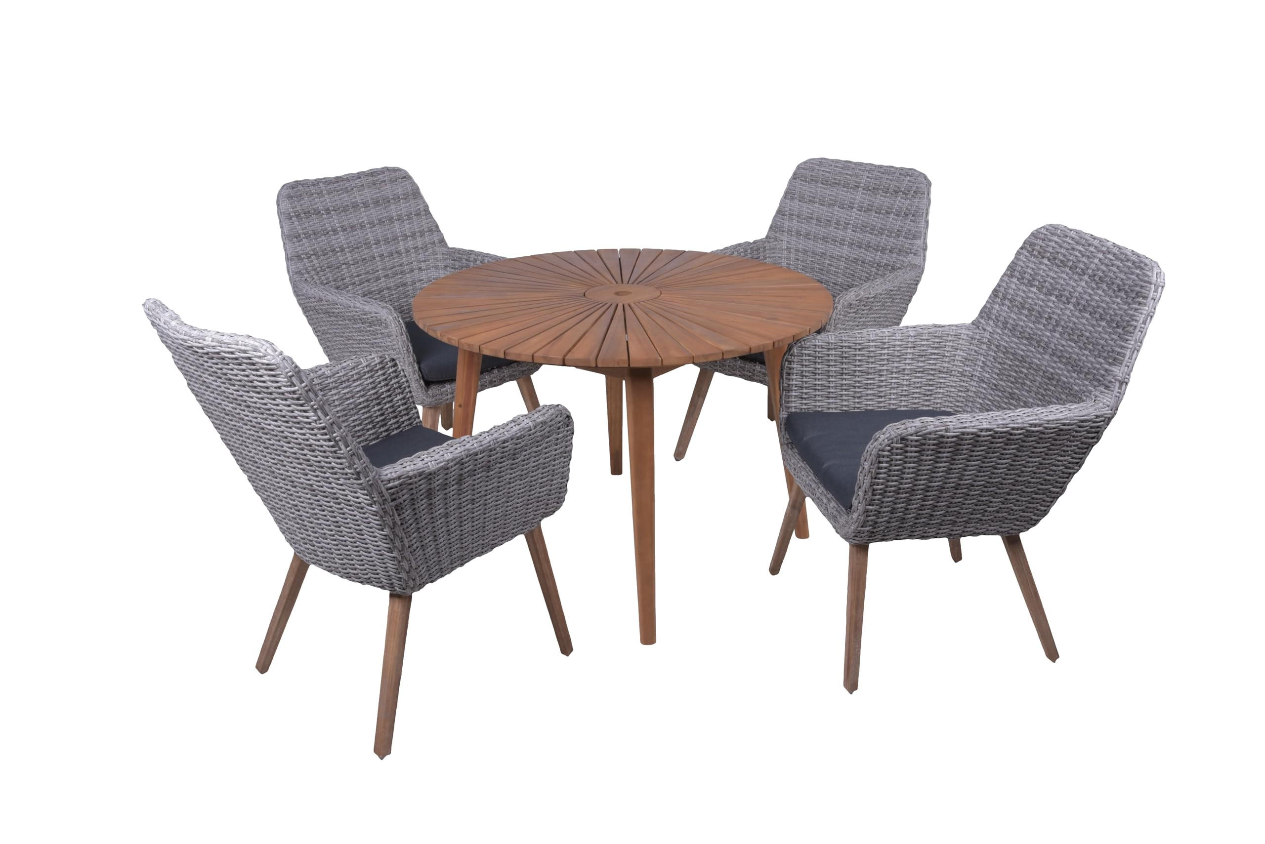 GARTEN-SITZGRUPPE Elvira 5-teilig Gartenmöbel-Set - Grau, Holz - DELUKE