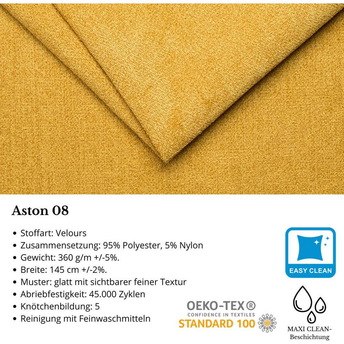 OHRENSESSEL Leonardo gelb - Wengefarben/Sahara, Holz/Textil (88/118/86cm) - Beautysofa