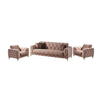 SITZGARNITUR Acelya, Beige Stellvariante 3+1+1 - Beige, Holzwerkstoff/Kunststoff (245/80/100cm)