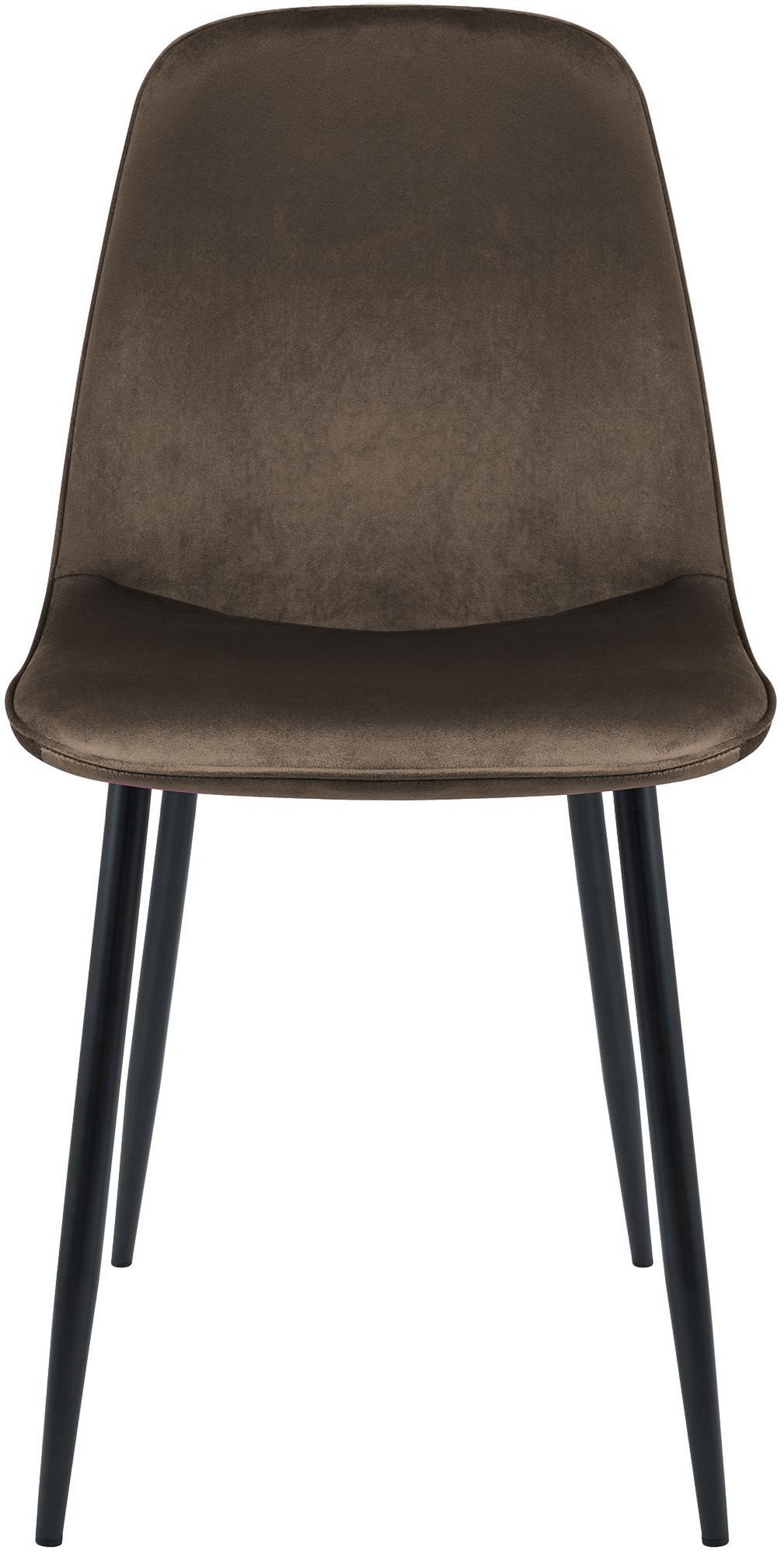 ESSZIMMERSTUHL 4er Set Samt Braun - Schwarz/Braun, Textil/Metall (45/88/54cm) - CLP