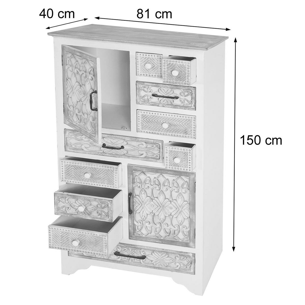 KOMMODE Weiß, Braun - Weiß/Braun, Holzwerkstoff (81/150/40cm) - MCW