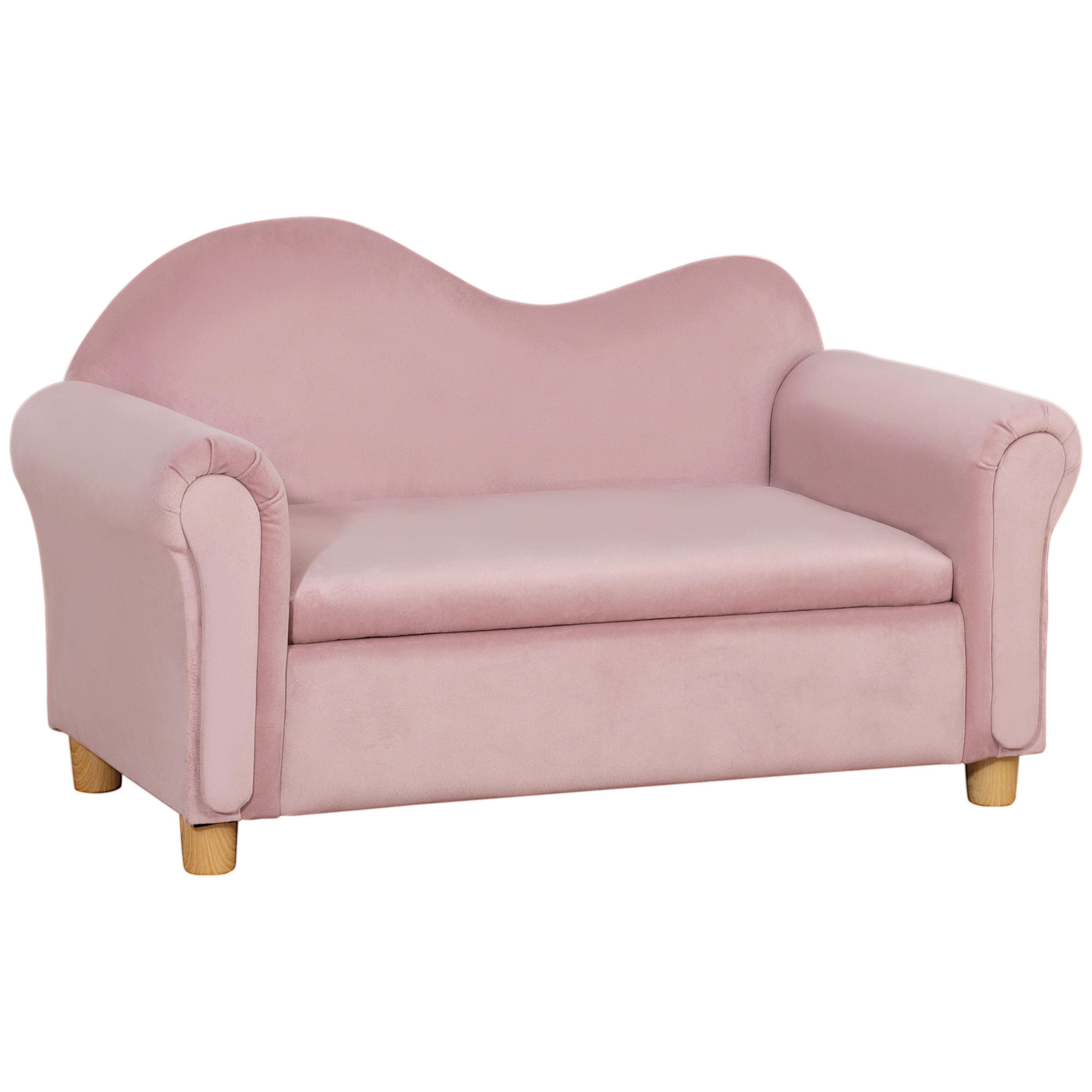 KINDERSOFA, Rosa, Polyester - Rosa, Kunststoff (41.5/48.5/84cm) - HOMCOM