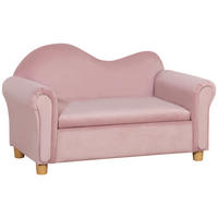 KINDERSOFA, Rosa, Polyester - Rosa, Kunststoff (41.5/48.5/84cm) - HOMCOM
