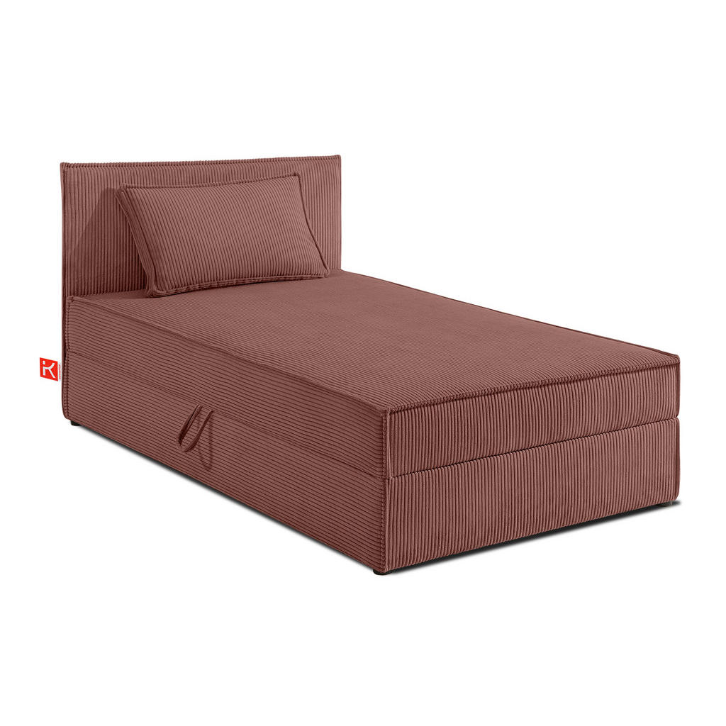 Thumbnail - Konsimo® Boxspringbett, Rosa, Textil, Rechteckig, 100x200 cm, Schlafzimmer, Betten, Boxspringbetten