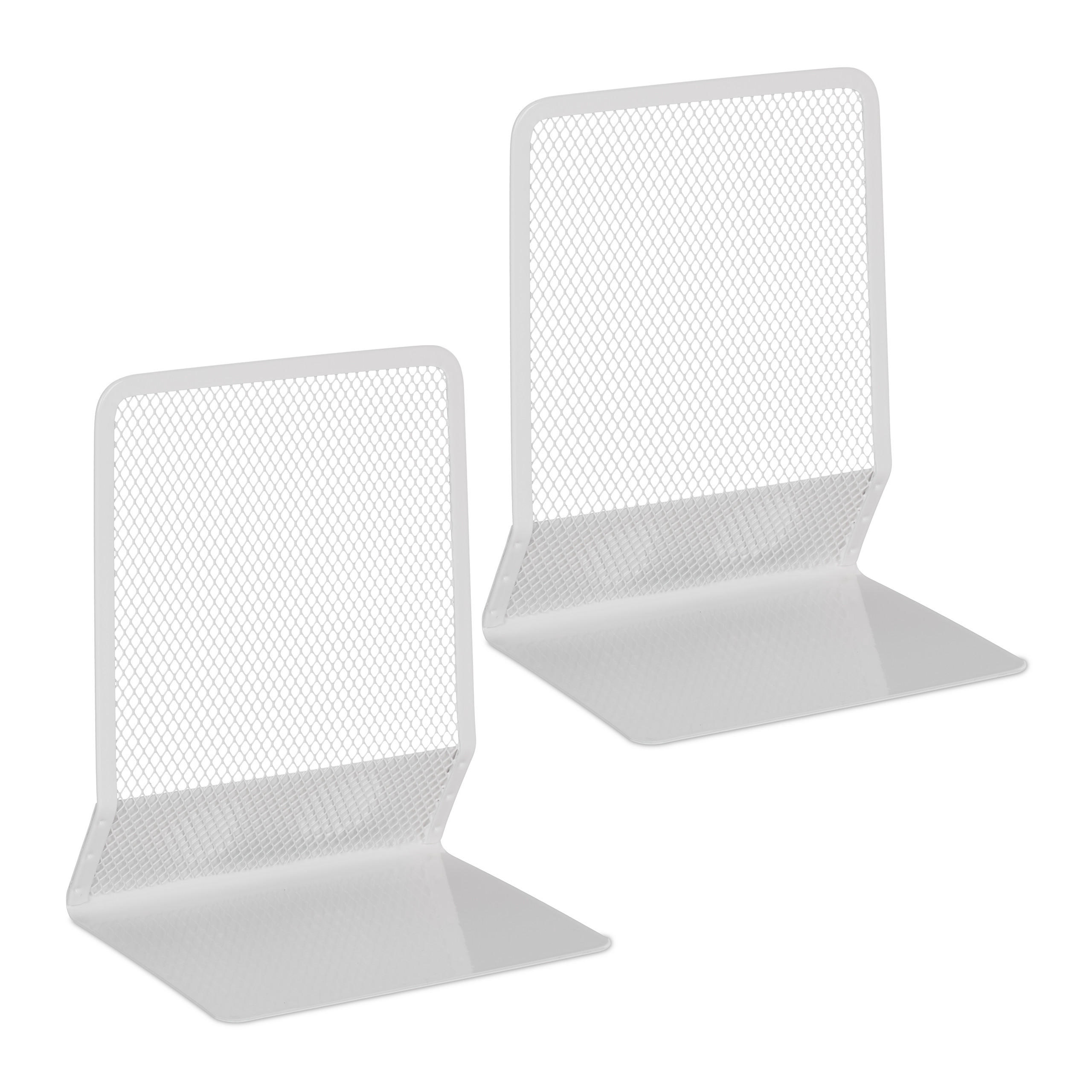 SUPORT DE CĂRȚI Alb set-2 oțel design tip plasă